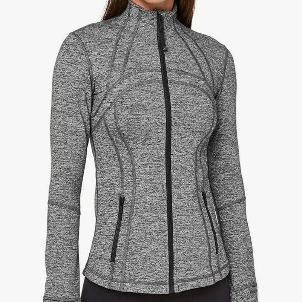 Lululemon Activewear Define Zip Up Jacket Women's 4 Heathered Black